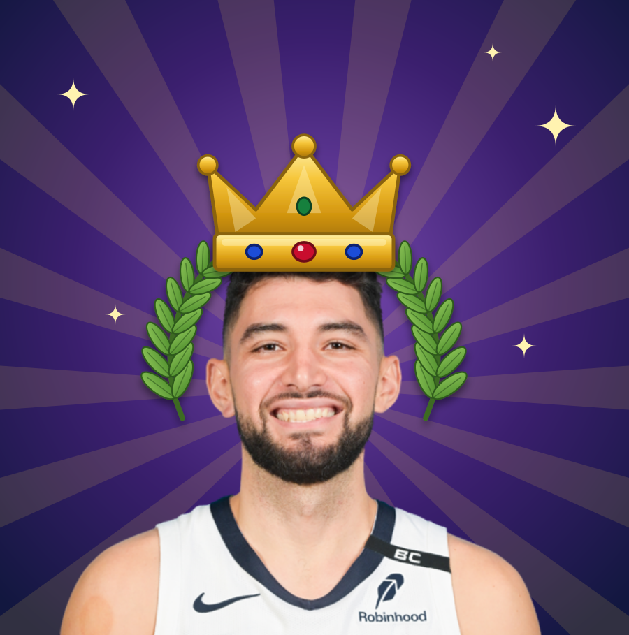 Ty Jerome wearing a gold crown and laurel wreath